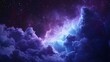 © ArtisticEatsCo - A breathtaking view of a starry night sky with clouds in shades of blue and purple