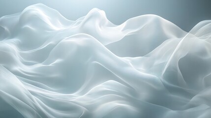 Wall Mural - Smooth white waves flowing elegantly across a minimalist background