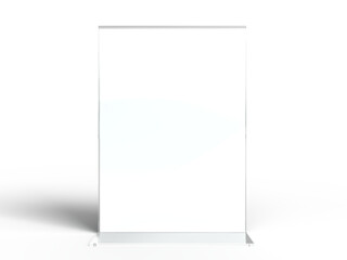 Wall Mural - acrylic table tent, card holder isolated on transparent background. png file. 3d render.