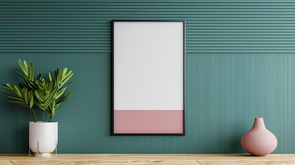 Canvas Print - Poster mockup on a textured wall, ideal for events or promotions, offering a modern and versatile look to present your content in a visually appealing way. High resolution Illustration, in the style