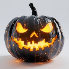 Jack o lantern glowing halloween pumpkin