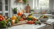 © JJyce - A healthy kitchen scene filled with fresh vegetables, symbolizing a balanced and nutritious lifestyle. Great for food-focused content and health-related promotions.