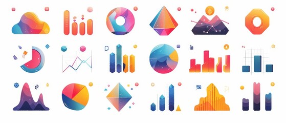 Colorful Geometric Shapes and Data Visualizations