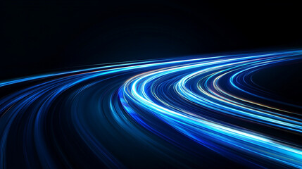 Wall Mural - Futuristic blue digital background with light trails