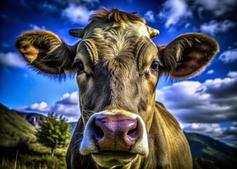 Macro Photography of Isolated Cow Cutout on White Background for Stock Use