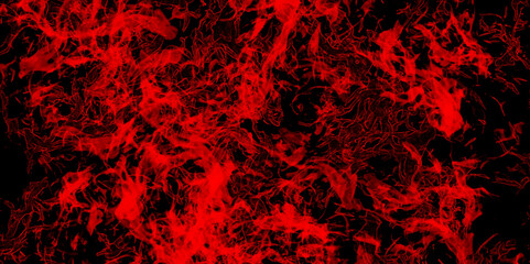 Wall Mural - Dark seamless pattern red background fire texture for design. Old vintage distressed bright red fire burring paper illustration. Scary red wall. Luxury cosmic red fire tails pattern grunge in dark.