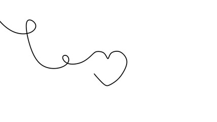 Wall Mural - Continuous drawing line art of love symbol with black line and white background. One line