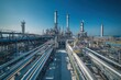 © ANUAR - Vast Industrial Oil Refinery with Blue Sky Background