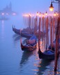 © Ross - Misty Morning Gondola Ride in Venice: Captivating Cityscape with Iconic Watercraft and Atmospheric Lighting to Inspire Travel