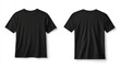 © Monchisa - Blank black t-shirt design, front and back views, isolated on white background, ideal for apparel mockup presentations and fashion design concepts