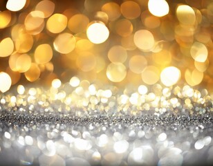 Poster - Futuristic background of golden and silver bokeh