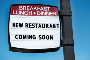 New Restaurant Sign Breakfast Lunch Dinner Diner Cafe