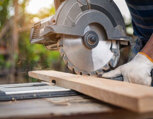 Cutting wood with circular saw