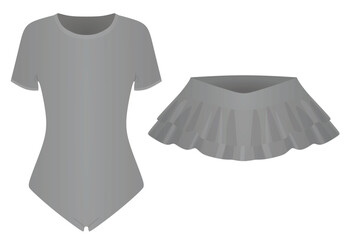 Poster - T shirt and mini skirt. vector