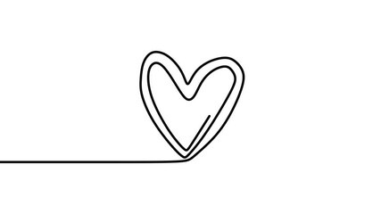 Wall Mural - Continuous drawing line art of love symbol with black line and white background. One line