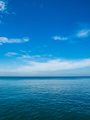 landscape beautiful summer vertical wide horizon look viewpoint shore open sea beach cloud clean and