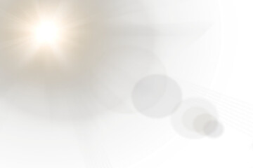 Aufkleber - Flare Sun on transparent background,Glowing Golden Solar Flares and Sparkling Lights