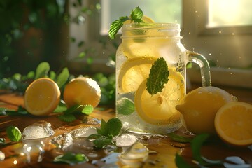 Wall Mural - Refreshing Lemonade with Mint