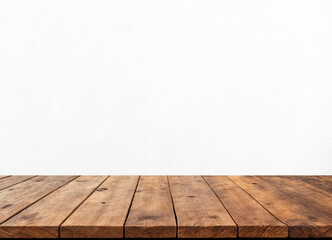 Wall Mural - Wood table top isolated on white background - can be used for display or montage your products