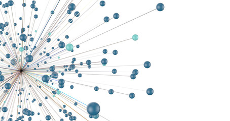 Fototapete - Abstract network of physical devices on the Internet using a network connection