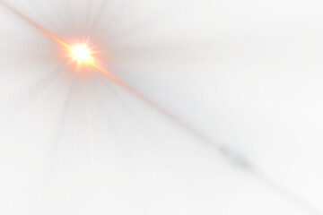 Aufkleber - Flare Sun on transparent background,Golden Light Beam and Solar Flare Sparkles