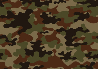 Wall Mural - 
camouflage military background, seamless army pattern, vector print illustration