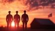 © Tanongsak idea photo - Proud Veterans in Uniform Against Sunset Background