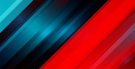 Wall Mural - diagonal blue and red lines background. design for poster, banner, flyer, brochure, presentation