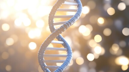 Poster - DNA Double Helix with Blurred Bokeh Background