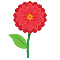 Sticker - Zinnia Flower Vector Line Art & Silhouette  Design.