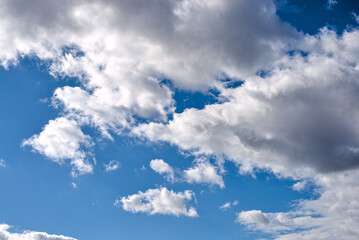 Beautiful blue sky and grey clouds