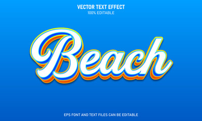 Beach 3d style modern editable text effect