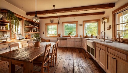 loft kitchen featuring exposed brick walls, steel appliances, and reclaimed wood