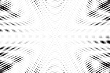 Poster - Halftone gradient sun rays pattern. abstract halftone vector dots background. monochrome dots pattern. pop art, comic small dots. star rays halftone poster. shine, explosion. sunrise rays background.