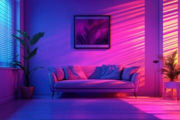 Wall Mural - Neon Living Room.