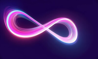 Wall Mural - abstract background with neon glowing lines shape, creating vibrant and dynamic curves on a dark pur