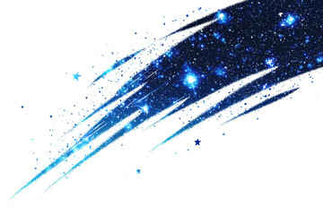 abstract blue cosmic trail with sparkling stars on a transparent background. perfect for science fic