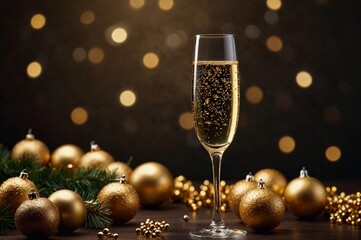 two glasses of champagne on a festive background