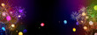 © Auguste Lange - Celebration banner, colorful fireworks background