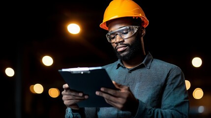 Industrial Inspector Examining Factory Machine