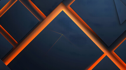 3D wallpaper cube triangle abstract color dark with orange light shining for web banner