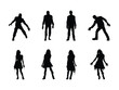 © Lutfe Saba Prionti - Set of Zombie Silhouette in various poses isolated on white background