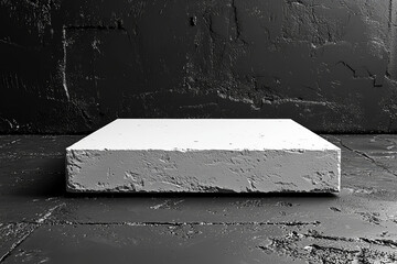 Wall Mural - A plain white square on a black background, representing balance and contrast. Concept of minimalism.