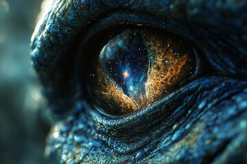 Wall Mural - a highly advanced alien civilization observing the birth of a new star, symbolizing their connection