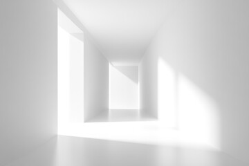 Minimalist Abstract White Gradient Wallpaper Design with Soft Light and Clear Space for Product Display