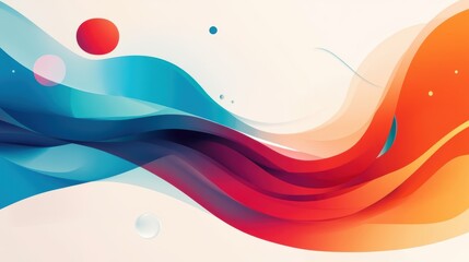 Wall Mural - abstract colorful wave design with blue and orange hues on a light background. modern art concept