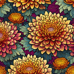 Chrysanthemum Flower Digital Paper