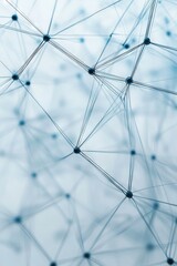 Poster - a group of wires set against a blue and white backdrop, with a focus on sharp details
