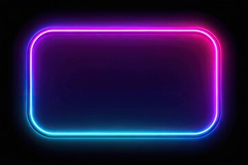 neon glowing rectangular frame on black background