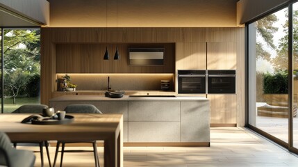 Wall Mural - Modern Kitchen Design with Natural Light